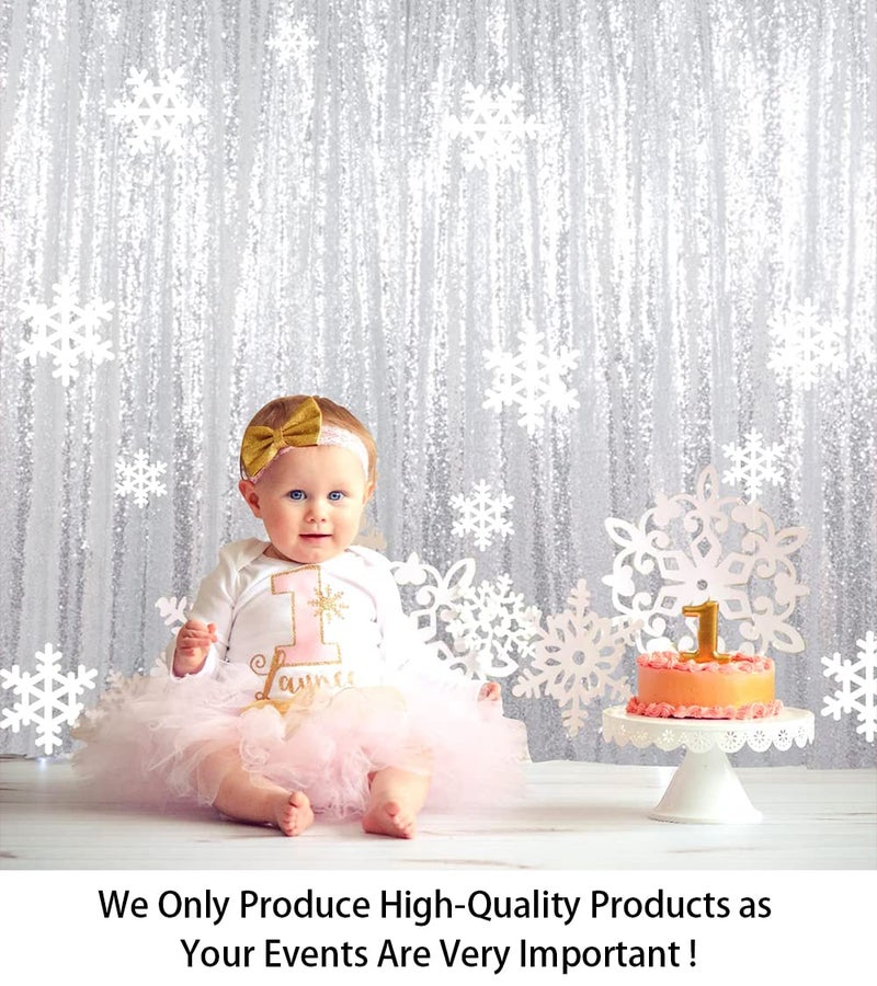 ShiDianYi Silver Sequin Wedding Backdrop - 10x10FT Photo Booth Curtains for Parties & Events - Image 2